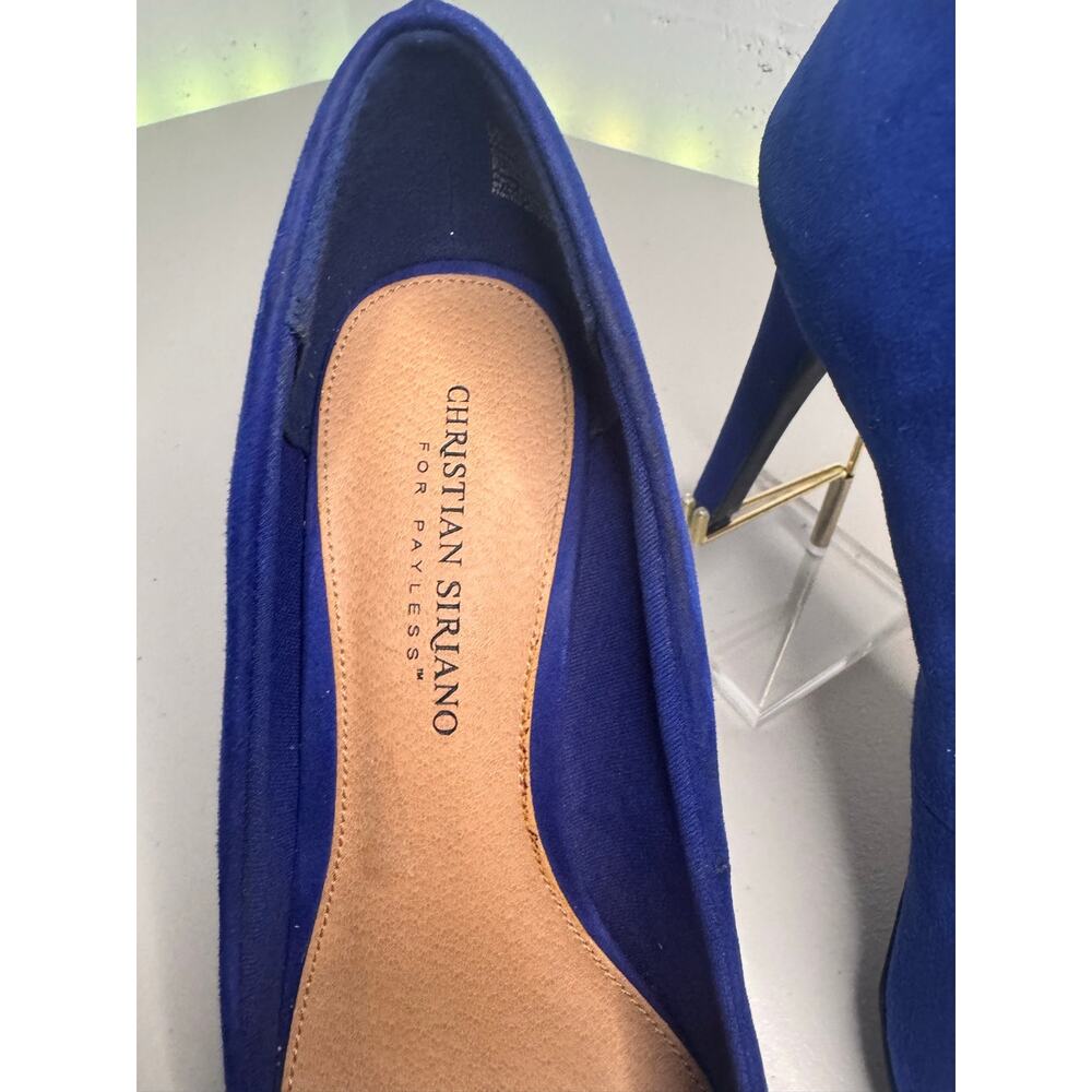 Christian Siriano for Payless Blue Faux Suede Pointed Toe Pumps Women’s Size 8.5 - Picture 2 of 7
